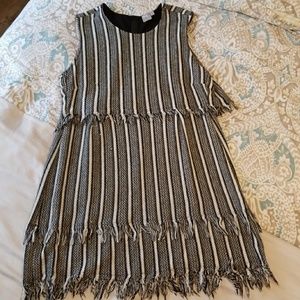Black and White fringed dress